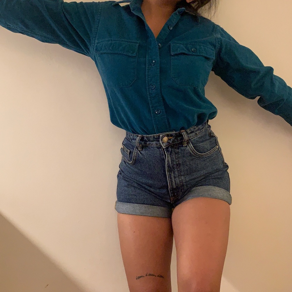 Warm L.L.Bean turquoise shirt.